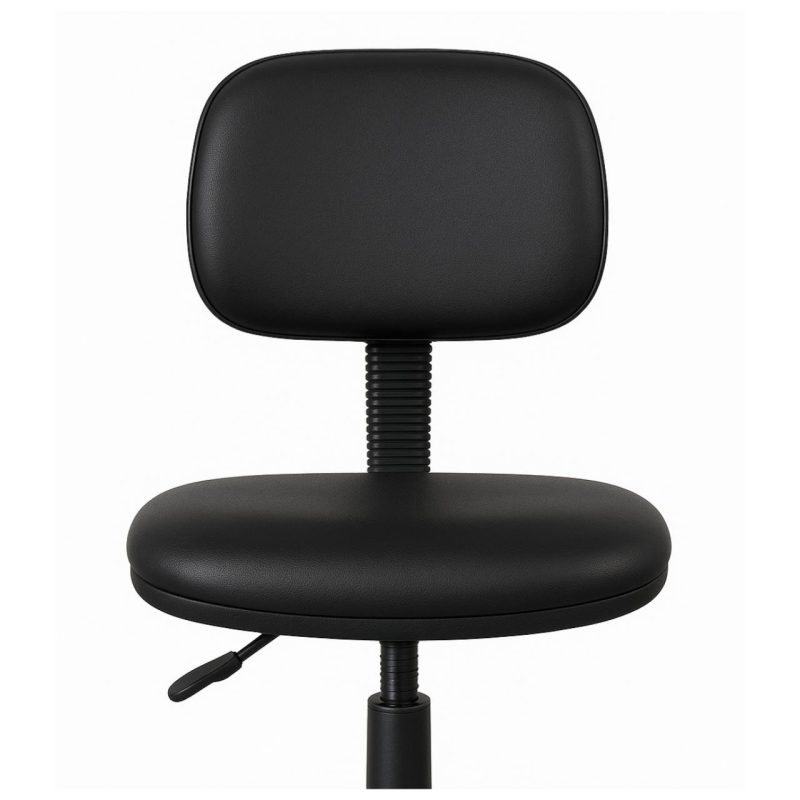 Cadeiras Escritório Cadeira CAIXA Secretária (Aranha ALTA) - Corino Preto - 34001