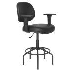 Outros Cadeira Caixa EXECUTIVA LISA com Braços Reguláveis - (Aranha ALTA) - Cor Preta - 35003