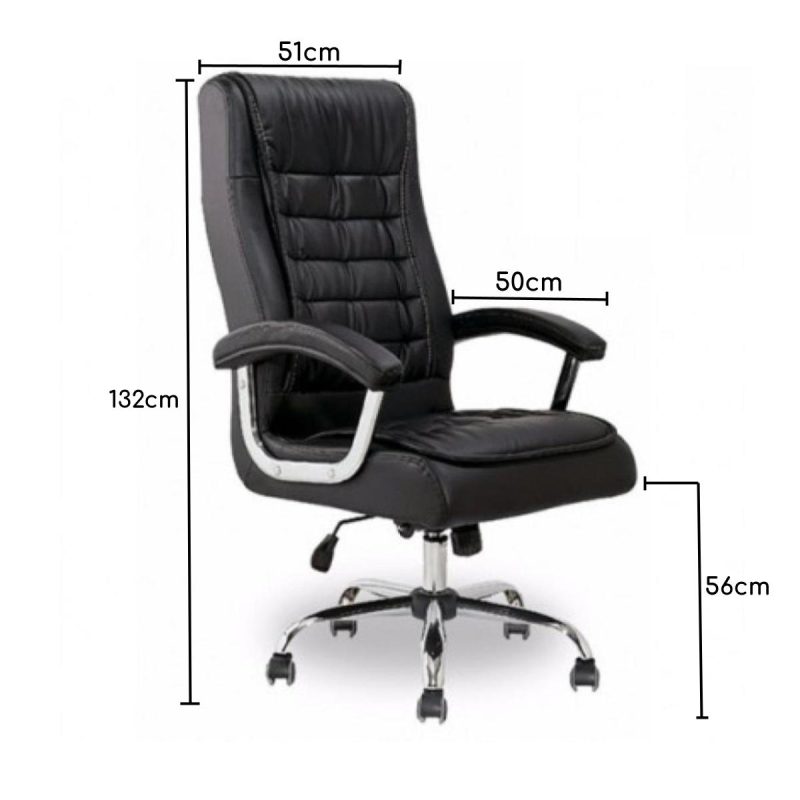 Cadeiras Escritório Poltrona LUXO IMPORTADA Concha Dupla Syncron - Couríssimo Preto - 30017