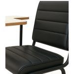 Móveis Escolares Poltrona Universitária TRIX Estofada com Prancheta Fixa - Corino Preto - 35121