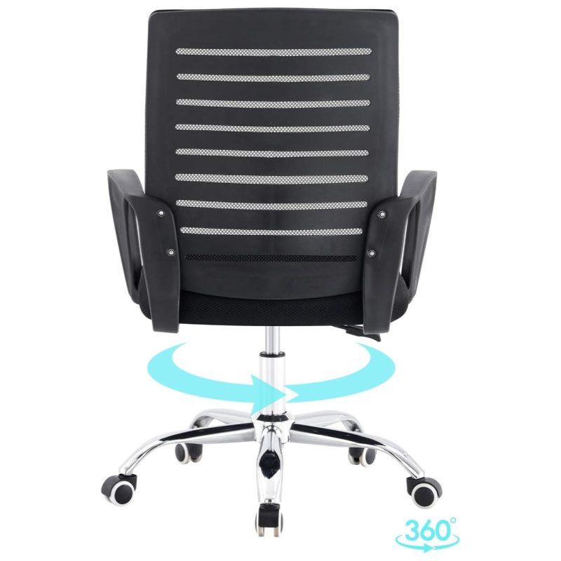 Cadeiras Escritório Cadeira para Escritório Tela OZY com Braço - Cor Preta - 30055