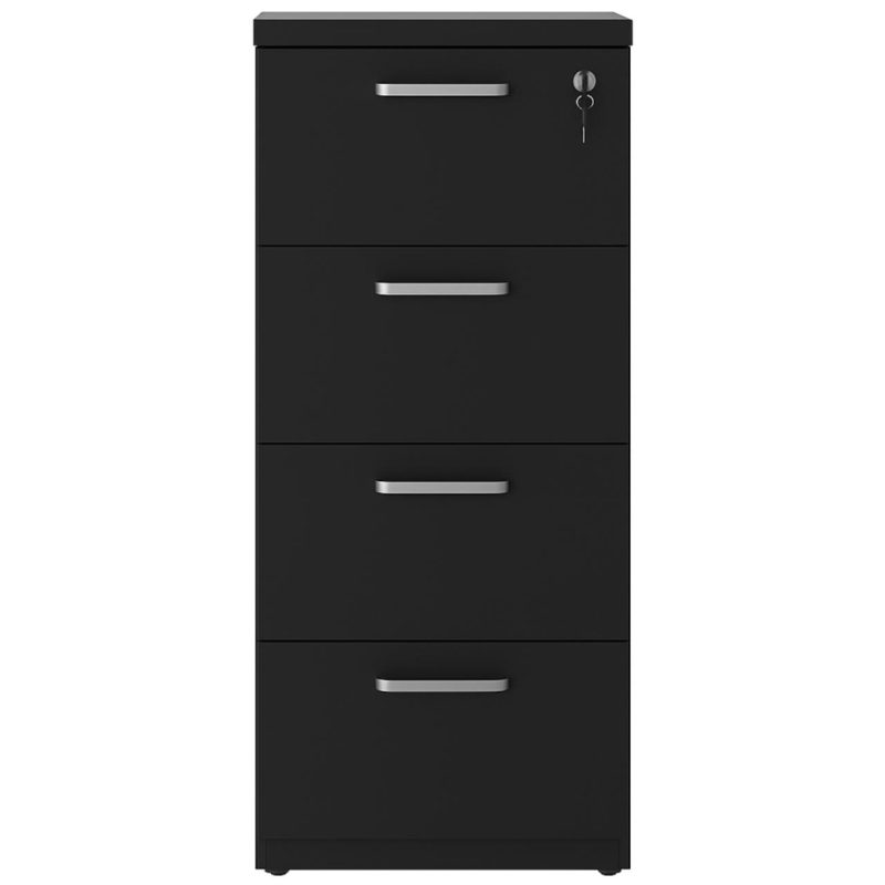 Móveis de Madeira Arquivo de Madeira para Pasta Suspensa com 4 Gavetas - MDP PRETO - 26035