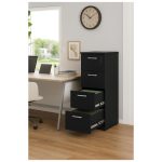 Móveis de Madeira Arquivo de Madeira para Pasta Suspensa com 4 Gavetas - MDP PRETO - 26035