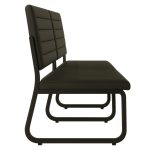 Cadeiras Longarinas para Recepção Sofanete para Escritório Estofada com 02 Lugares - TRIX - Pés PRETO - 35120