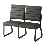 Cadeiras Longarinas para Recepção Sofanete para Escritório Estofada com 02 Lugares - TRIX - Pés PRETO - 35120