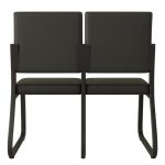 Cadeiras Longarinas para Recepção Sofanete para Escritório Estofada com 02 Lugares - TRIX - Pés PRETO - 35120