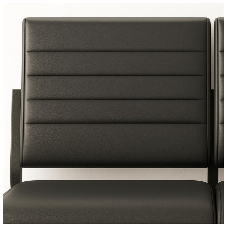 Cadeiras Longarinas para Recepção Sofanete para Escritório Estofada com 02 Lugares - TRIX - Pés PRETO - 35120