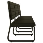 Cadeiras Longarinas para Recepção Sofanete para Escritório Estofada com 03 Lugares - TRIX - Pés PRETO - 35123