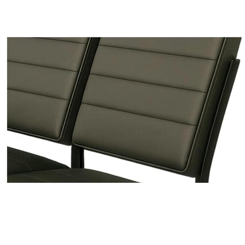Cadeiras Longarinas para Recepção Sofanete para Escritório Estofada com 03 Lugares - TRIX - Pés PRETO - 35123