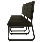 Cadeiras Longarinas para Recepção Sofanete para Escritório Estofada com 03 Lugares - TRIX - Pés PRETO - 35123