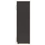 Móveis de Madeira Armário Alto Fechado com Portas e Prateleiras Internas – MDP Preto - 26031