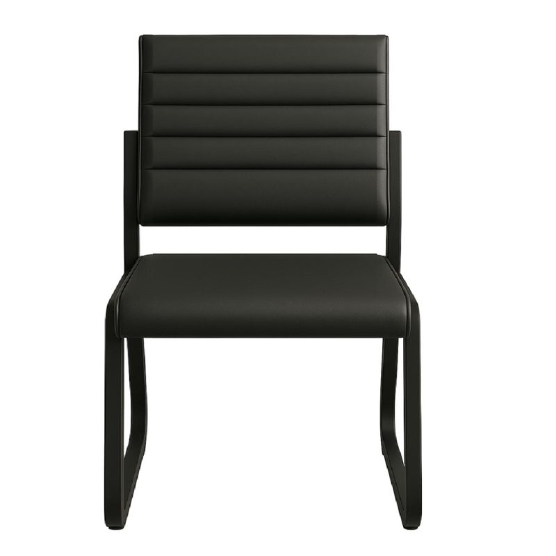 Cadeiras Longarinas para Recepção Poltrona para Escritório Estofada - TRIX - Cor Preta - 35119