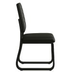 Cadeiras Longarinas para Recepção Poltrona para Escritório Estofada - TRIX - Cor Preta - 35119
