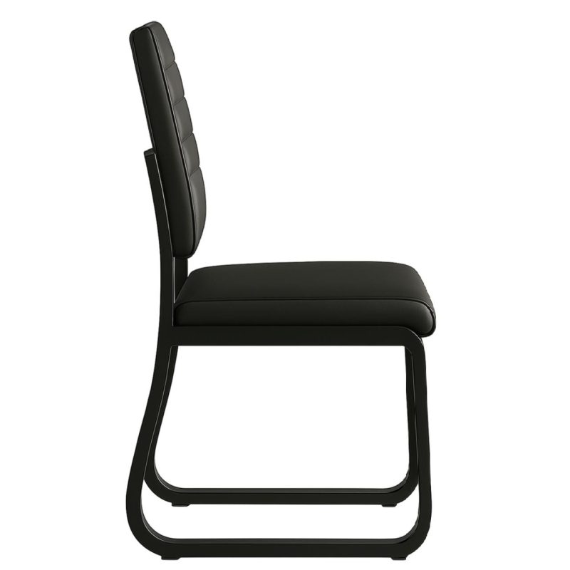 Cadeiras Longarinas para Recepção Poltrona para Escritório Estofada - TRIX - Cor Preta - 35119