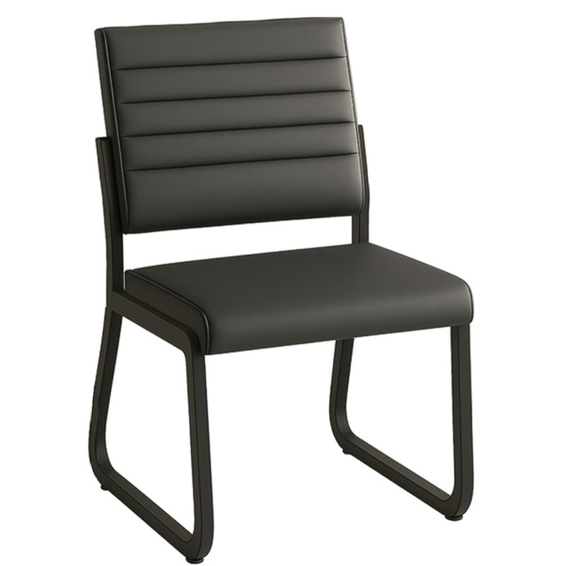 Cadeiras Longarinas para Recepção Poltrona para Escritório Estofada - TRIX - Cor Preta - 35119