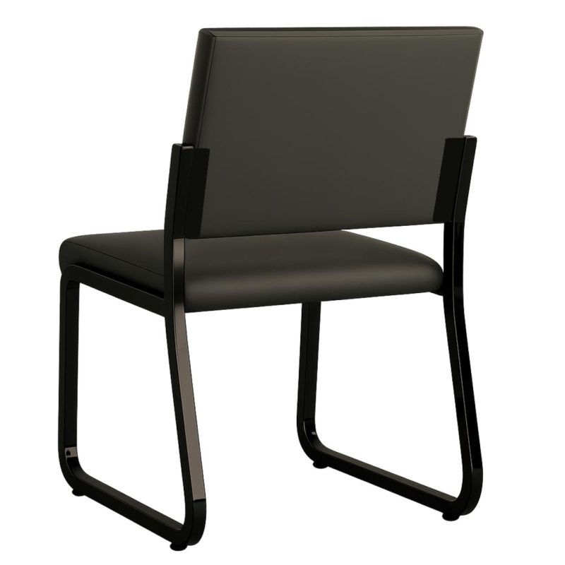 Cadeiras Longarinas para Recepção Poltrona para Escritório Estofada - TRIX - Cor Preta - 35119