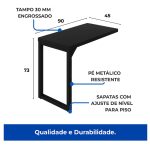Móveis de Madeira Mesa em L PÉ QUADRO (Mesa 1,70m + Mesa Auxiliar) - C/ Gavetas - PRETO / PRETO - 26211 Móveis de Madeira Mesa em L PÉ QUADRO (Mesa 1,70m + Mesa Auxiliar) - C/ Gavetas - PRETO / PRETO - 26211