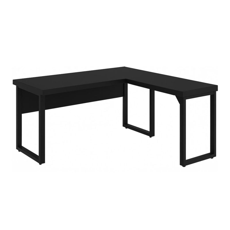 Móveis de Madeira Mesa em L PÉ QUADRO (Mesa 1,50m + Mesa Auxiliar) - C/ Gavetas - PRETO / PRETO - 26210 Móveis de Madeira Mesa em L PÉ QUADRO (Mesa 1,50m + Mesa Auxiliar) - C/ Gavetas - PRETO / PRETO - 26210