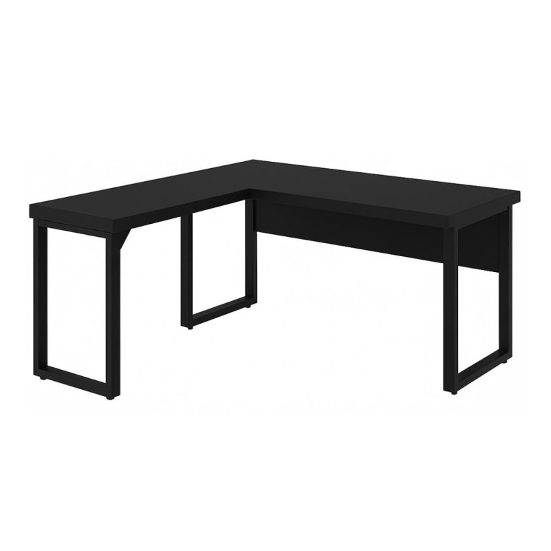 Móveis de Madeira Mesa em L PÉ QUADRO (Mesa 1,50m + Mesa Auxiliar) - C/ Gavetas - PRETO / PRETO - 26210 Móveis de Madeira Mesa em L PÉ QUADRO (Mesa 1,50m + Mesa Auxiliar) - C/ Gavetas - PRETO / PRETO - 26210