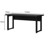Móveis de Madeira Mesa em L PÉ QUADRO (Mesa 1,70m + Mesa Auxiliar) - C/ Gavetas - PRETO / PRETO - 26211 Móveis de Madeira Mesa em L PÉ QUADRO (Mesa 1,70m + Mesa Auxiliar) - C/ Gavetas - PRETO / PRETO - 26211