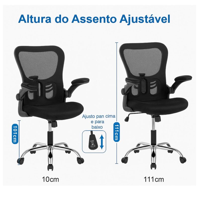 Cadeiras Escritório Cadeira de Escritório Tela NYO - Cor Preto - 20097