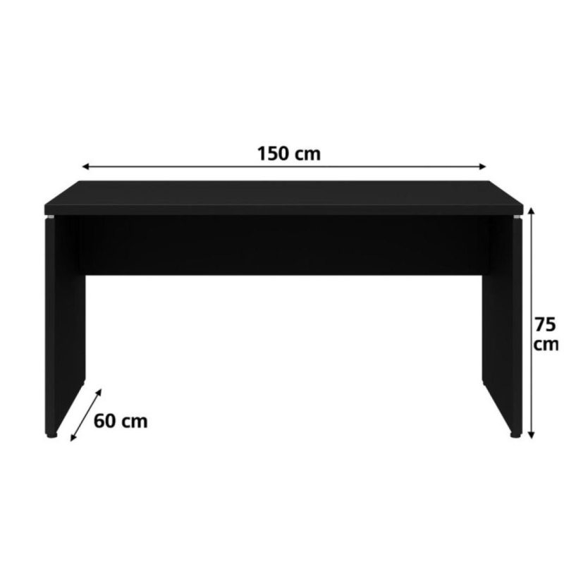 Móveis de Madeira Mesa Dupla para Escritório 1,50x1,35mm - S/ Gavetas - PRETO/PRETO - 26072 Móveis de Madeira Mesa Dupla para Escritório 1,50x1,35mm - S/ Gavetas - PRETO/PRETO - 26072