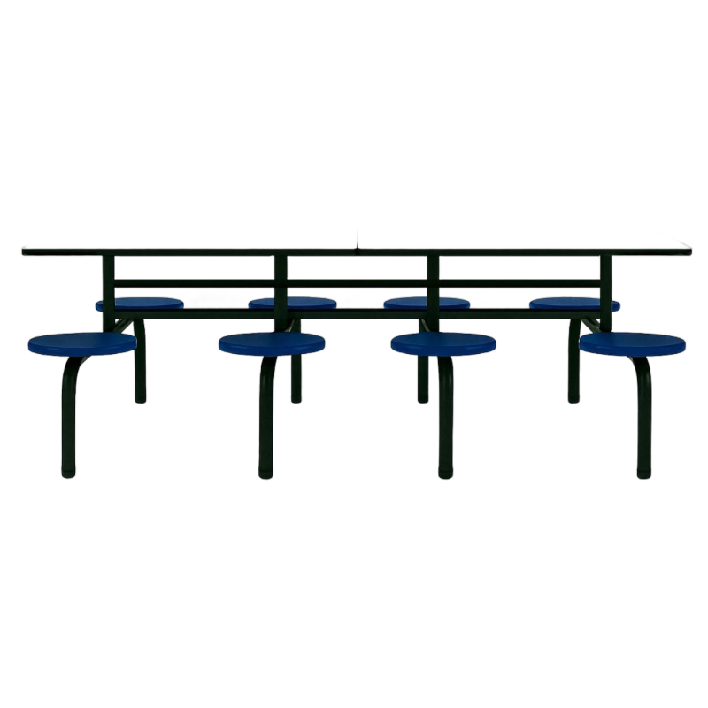 Refeitório Mesa para Refeitório FIXA 8 Lugares MDP Branco de 25 mm - Assento AZUL - 50101