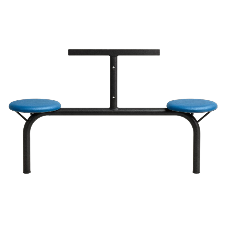 Refeitório Mesa para Refeitório FIXA 8 Lugares MDP Branco de 25 mm - Assento AZUL - 50101