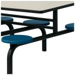 Refeitório Mesa para Refeitório FIXA 8 Lugares MDP Branco de 25 mm - Assento AZUL - 50101