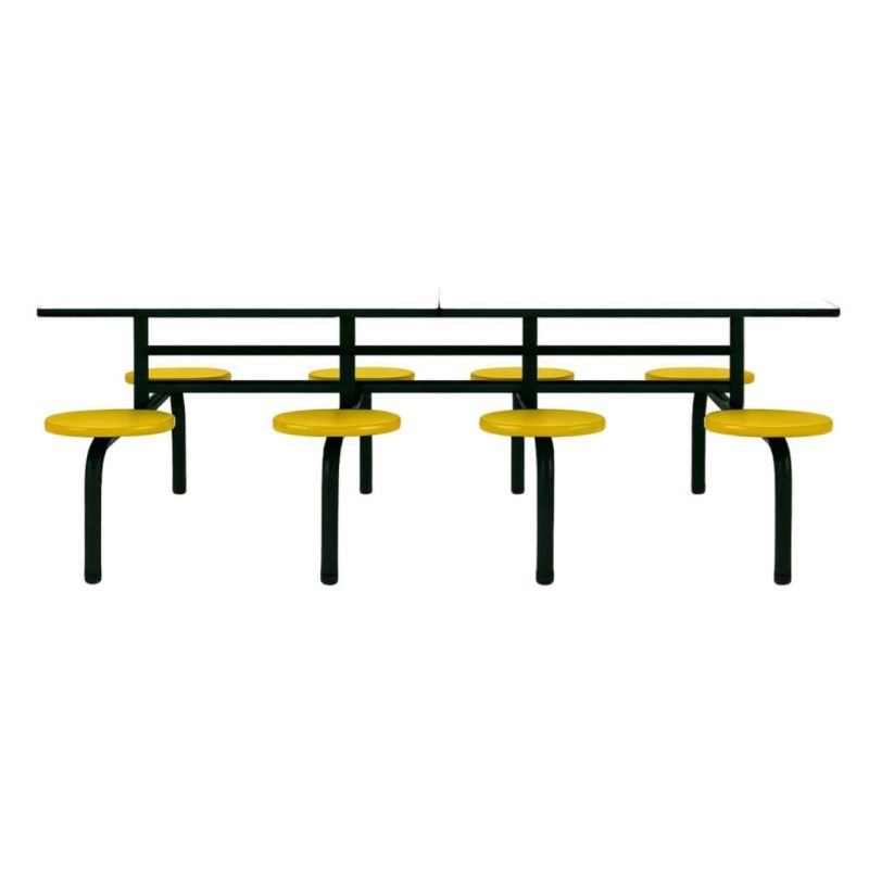 Refeitório Mesa para Refeitório FIXA 8 Lugares MDP Branco de 25 mm - Assento AMARELO - 50102