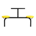 Refeitório Mesa para Refeitório FIXA 8 Lugares MDP Branco de 25 mm - Assento AMARELO - 50102
