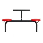 Mesa para Refeitório FIXA 4 Lugares MDP Branco de 25 mm - Assento VERMELHO - 50302