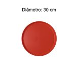 Mesa para Refeitório FIXA 4 Lugares MDP Branco de 25 mm - Assento VERMELHO - 50302