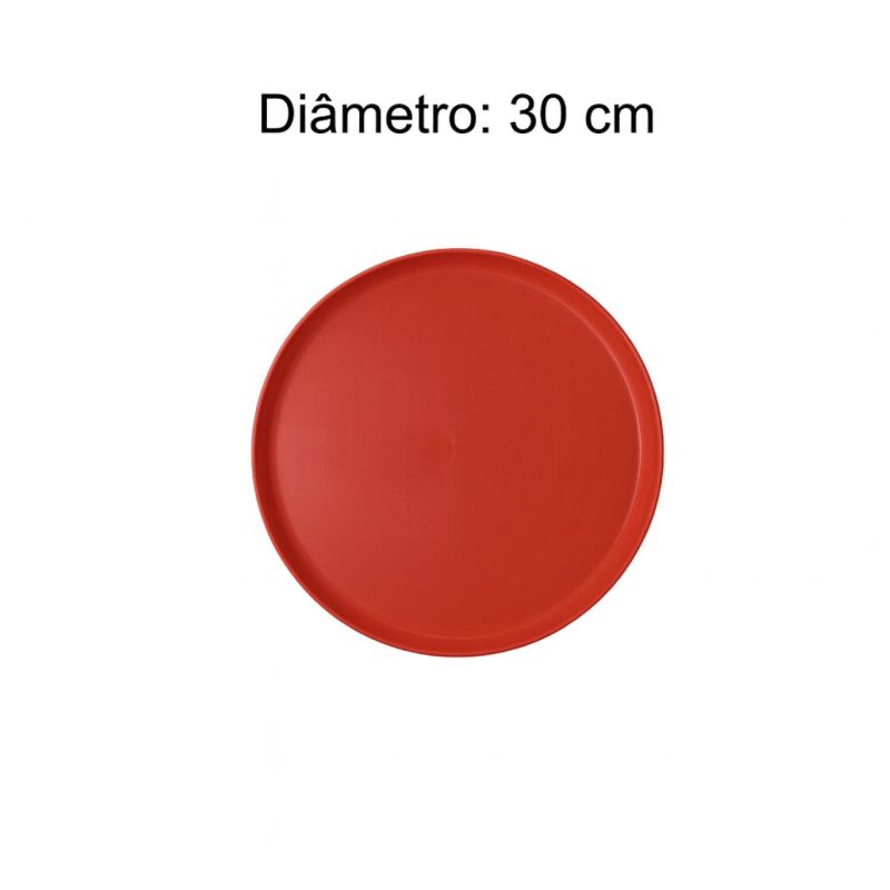 Mesa para Refeitório FIXA 4 Lugares MDP Branco de 25 mm - Assento VERMELHO - 50302