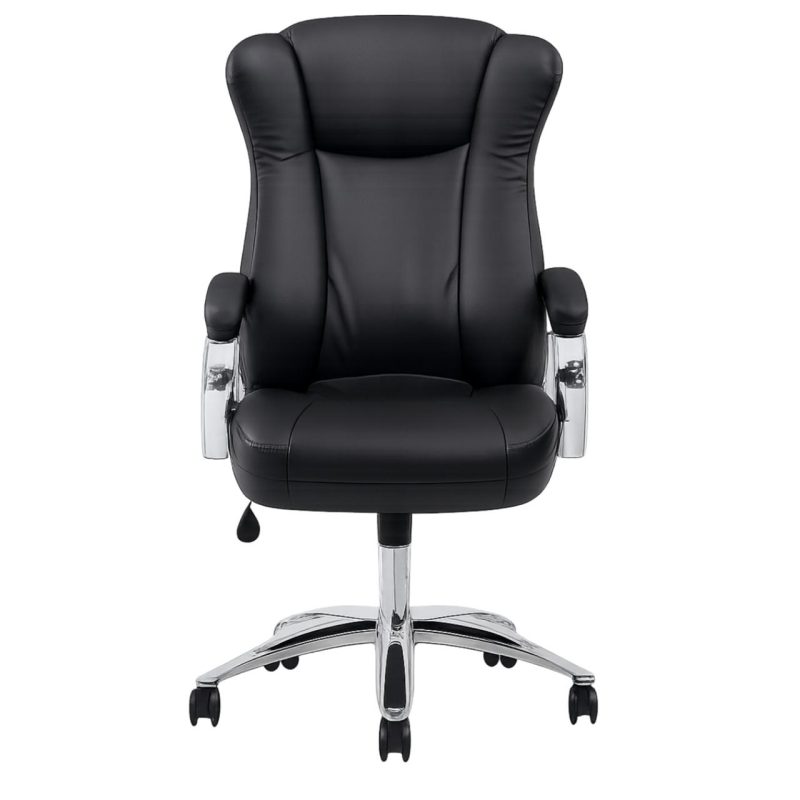 Cadeiras Escritório Cadeira Escritório Presidente BOSS com Base Cromada - Corino Preto  - 31401 Cadeiras Escritório Cadeira Escritório Presidente BOSS com Base Cromada - Corino Preto  - 31401