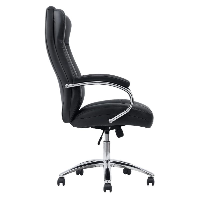 Cadeiras Escritório Cadeira Escritório Presidente BOSS com Base Cromada - Corino Preto  - 31401 Cadeiras Escritório Cadeira Escritório Presidente BOSS com Base Cromada - Corino Preto  - 31401
