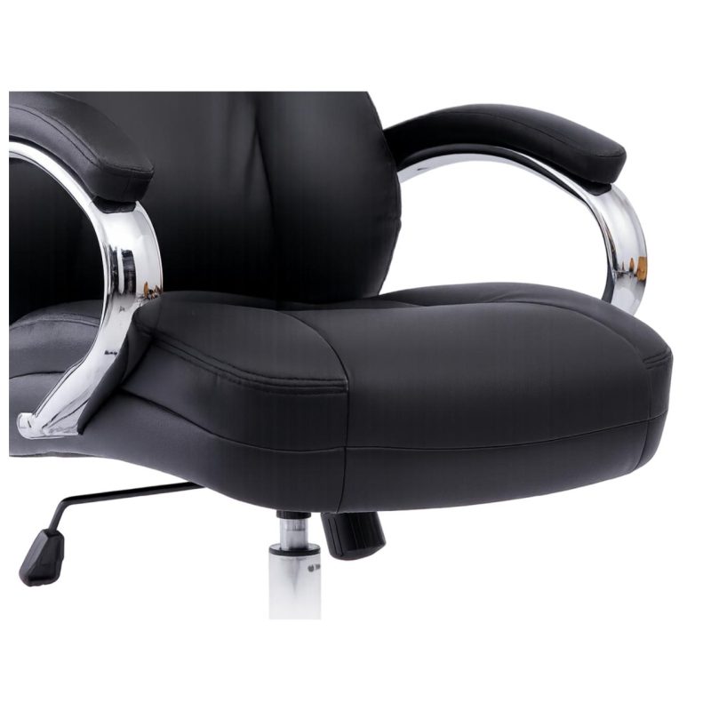 Cadeiras Escritório Cadeira Escritório Presidente BOSS com Base Cromada - Corino Preto  - 31401 Cadeiras Escritório Cadeira Escritório Presidente BOSS com Base Cromada - Corino Preto  - 31401