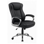 Cadeiras Escritório Cadeira Escritório Presidente BOSS com Base Cromada - Corino Preto  - 31401 Cadeiras Escritório Cadeira Escritório Presidente BOSS com Base Cromada - Corino Preto  - 31401