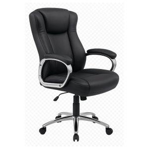 Cadeira Escritório Presidente BOSS com Base Cromada - Corino Preto  - 31401