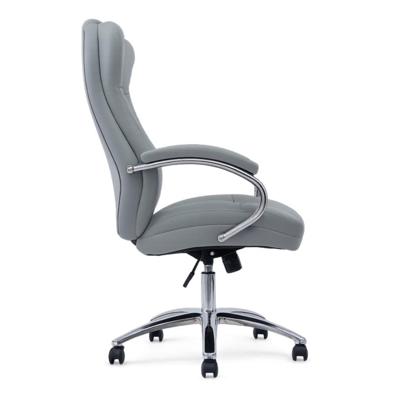 Cadeiras Escritório Cadeira Escritório Presidente BOSS com Base Cromada - Corino Cinza - 31403 Cadeiras Escritório Cadeira Escritório Presidente BOSS com Base Cromada - Corino Cinza - 31403