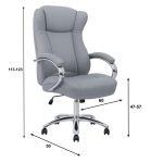 Cadeiras Escritório Cadeira Escritório Presidente BOSS com Base Cromada - Corino Cinza - 31403 Cadeiras Escritório Cadeira Escritório Presidente BOSS com Base Cromada - Corino Cinza - 31403