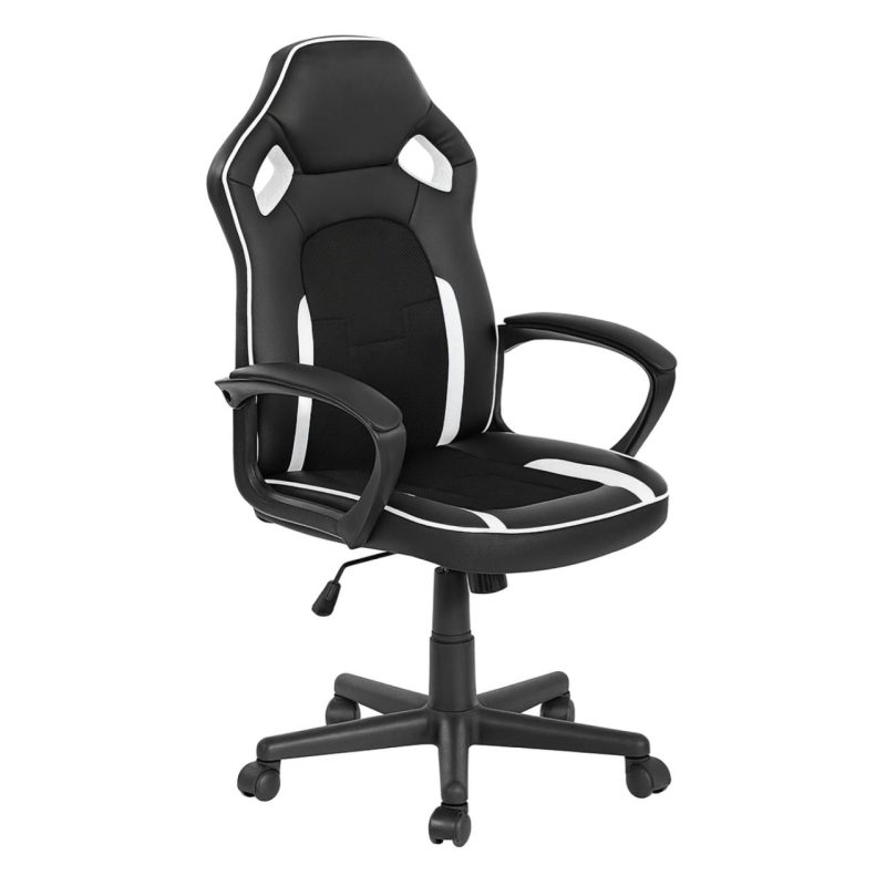 Cadeiras Escritório Cadeira Gamer Escritório Giratória NEXX - Cor Preto / Branco - 30082 Cadeiras Escritório Cadeira Gamer Escritório Giratória NEXX - Cor Preto / Branco - 30082
