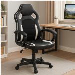 Cadeiras Escritório Cadeira Gamer Escritório Giratória NEXX - Cor Preto / Branco - 30082 Cadeiras Escritório Cadeira Gamer Escritório Giratória NEXX - Cor Preto / Branco - 30082