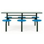 Mesa para Refeitório FIXA 6 Lugares MDP Branco de 25 mm - Assento AZUL - 50201 Mesa para Refeitório FIXA 6 Lugares MDP Branco de 25 mm - Assento AZUL - 50201