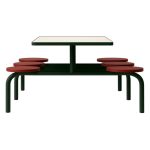Mesa para Refeitório FIXA 6 Lugares MDP Branco de 25 mm - Assento VERMELHO - 50204 Mesa para Refeitório FIXA 6 Lugares MDP Branco de 25 mm - Assento VERMELHO - 50204