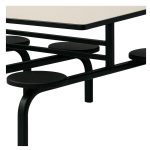 Mesa para Refeitório FIXA 8 Lugares MDP Branco de 25 mm - Assento PRETO - 50104 Mesa para Refeitório FIXA 8 Lugares MDP Branco de 25 mm - Assento PRETO - 50104