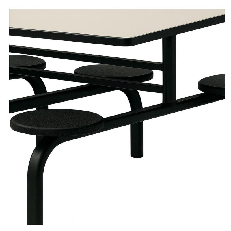 Mesa para Refeitório FIXA 8 Lugares MDP Branco de 25 mm - Assento PRETO - 50104 Mesa para Refeitório FIXA 8 Lugares MDP Branco de 25 mm - Assento PRETO - 50104