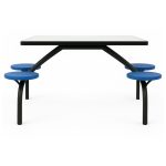 Mesa para Refeitório FIXA 4 Lugares MDP Branco de 25 mm - Assento AZUL - 50304 Mesa para Refeitório FIXA 4 Lugares MDP Branco de 25 mm - Assento AZUL - 50304