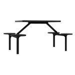 Mesa para Refeitório FIXA 4 Lugares MDP Branco de 25 mm - Assento PRETO - 50301 Mesa para Refeitório FIXA 4 Lugares MDP Branco de 25 mm - Assento PRETO - 50301