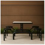 Mesa para Refeitório ESCAMOTEÁVEL 04 Lugares MDP Branco de 25 mm - Assento PRETO - 50401 Mesa para Refeitório ESCAMOTEÁVEL 04 Lugares MDP Branco de 25 mm - Assento PRETO - 50401